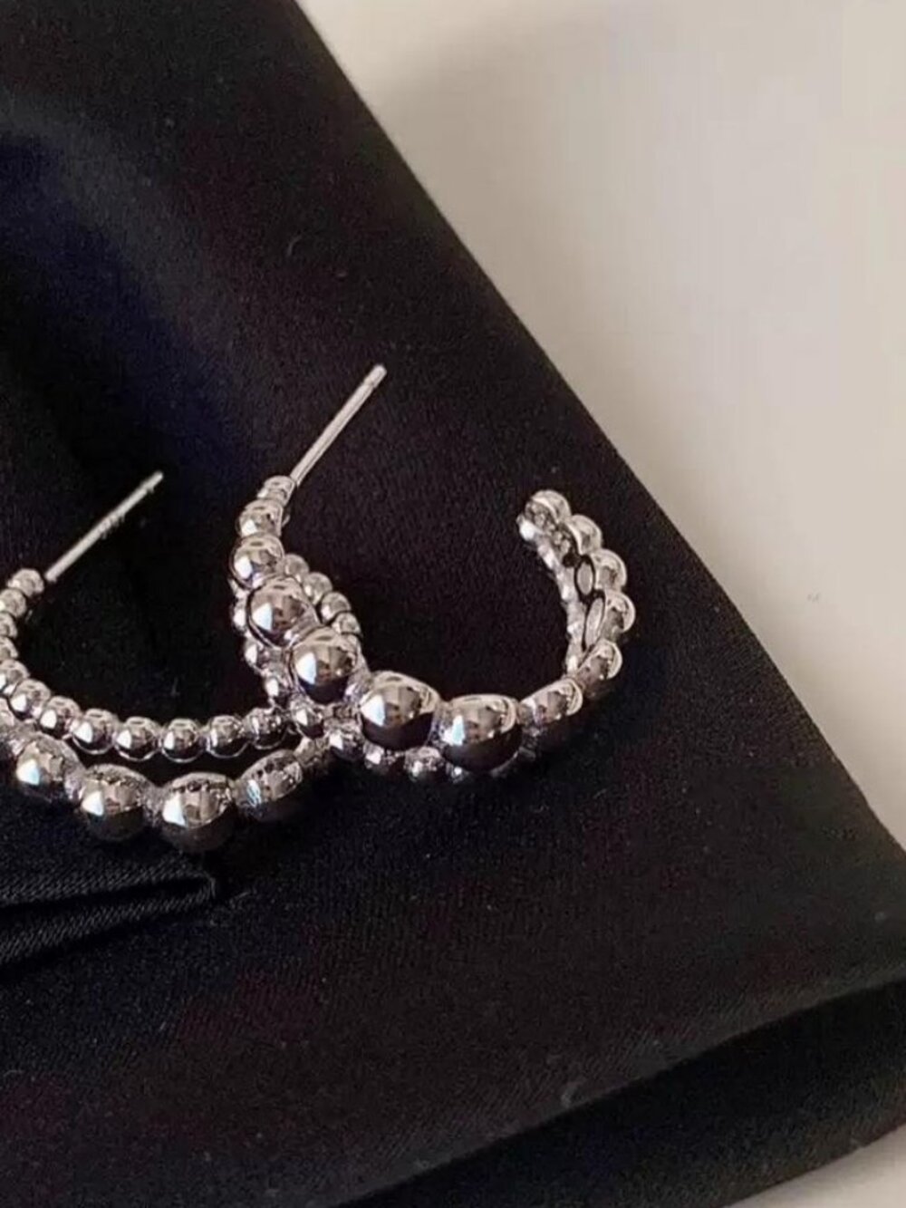 Beaded Hoop Earrings Minimalist